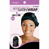 YOU TIE SATIN WRAP CAP BLACK #2139 MAGIC COLLECTION