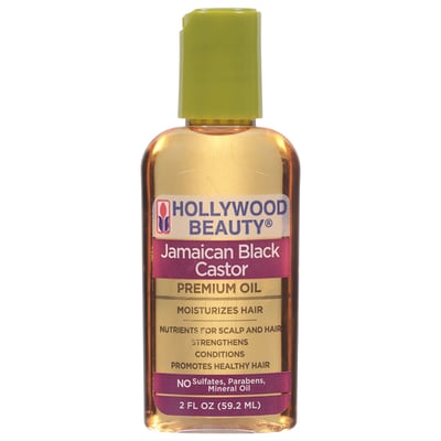 Hollywood Beauty Aceite Premium de Ricino Negro Jamaicano Hidratación y Fortaleza para el Cabello (2 FL OZ)