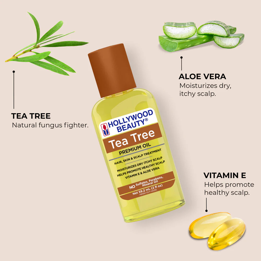 Hollywood Beauty Aceite Premium de Árbol de Té Cuidado de la Piel y Cuero Cabelludo (2 FL OZ)