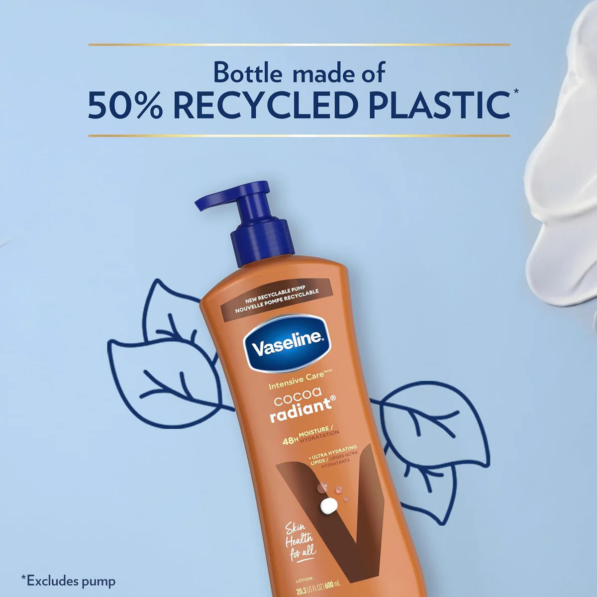 Vaseline Intensive Cocoa Radiant Care Loción Corporal 48H 600ml