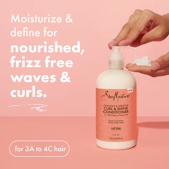Shea Moisture Coconut & Hibiscus Curl & Shine Shampoo & Conditioner Set (13 oz / 384 ml cada uno)