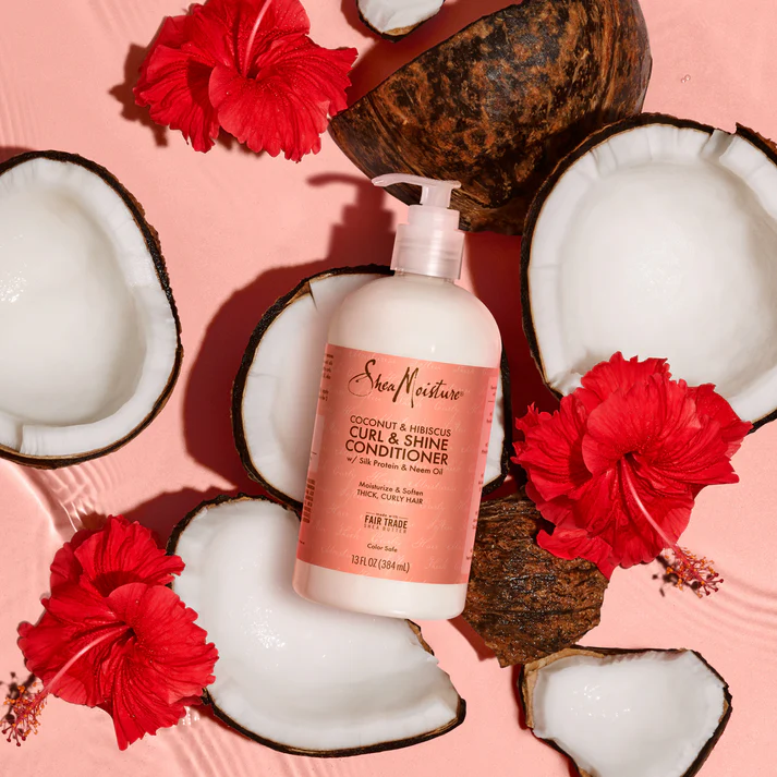 Shea Moisture Coconut & Hibiscus Curl & Shine Shampoo & Conditioner Set (13 oz / 384 ml cada uno)
