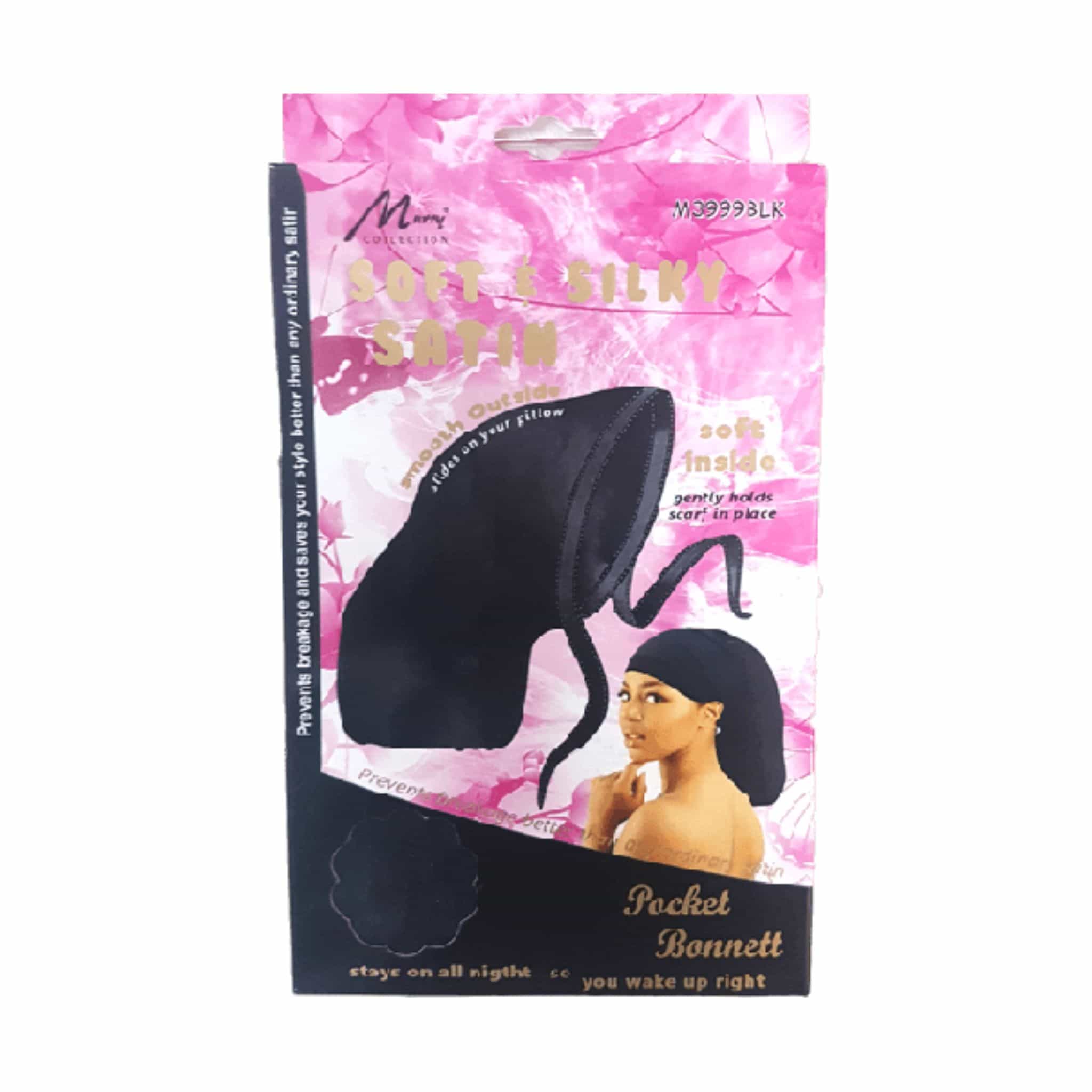 GORRO SUAVE SOFT & SILK SATIN BONNET #M3999BLK MURRAY COLLECTION