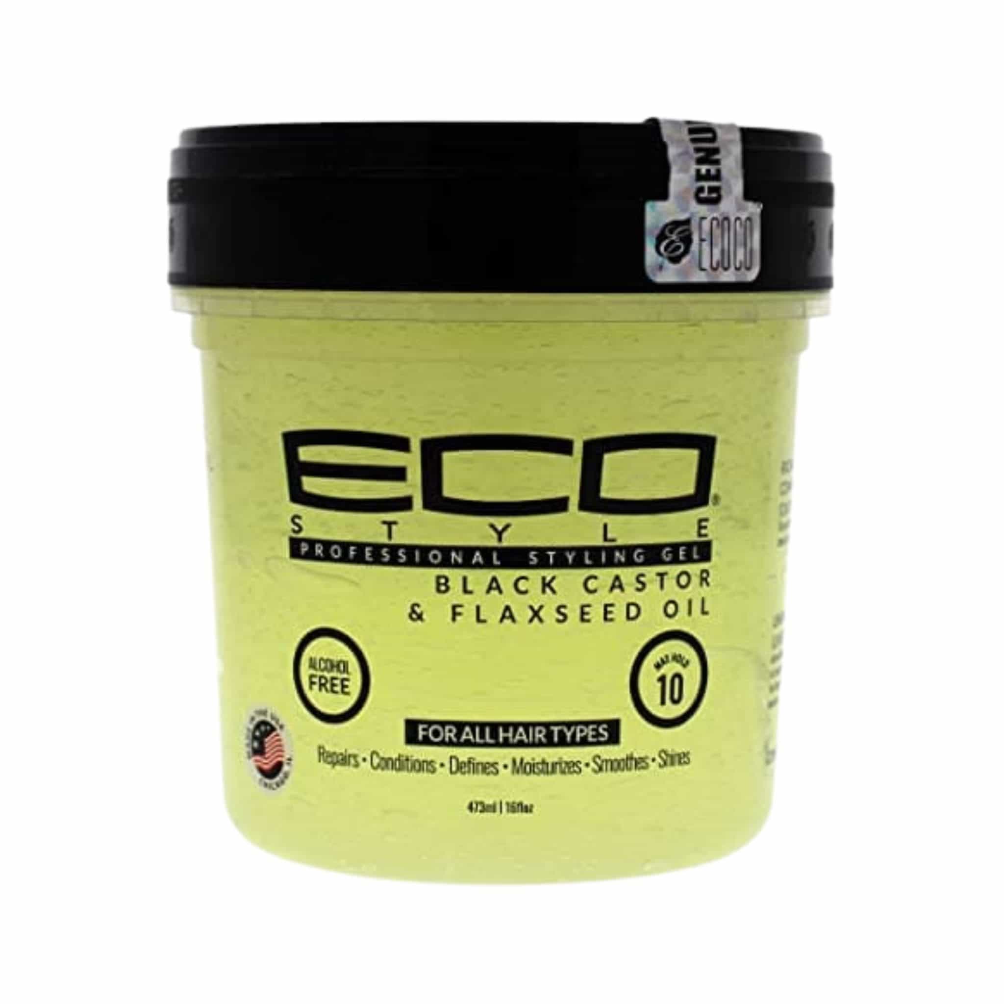 GEL ECO STYLE BLACK CASTOR & FLAXSEED GEL 16.oz