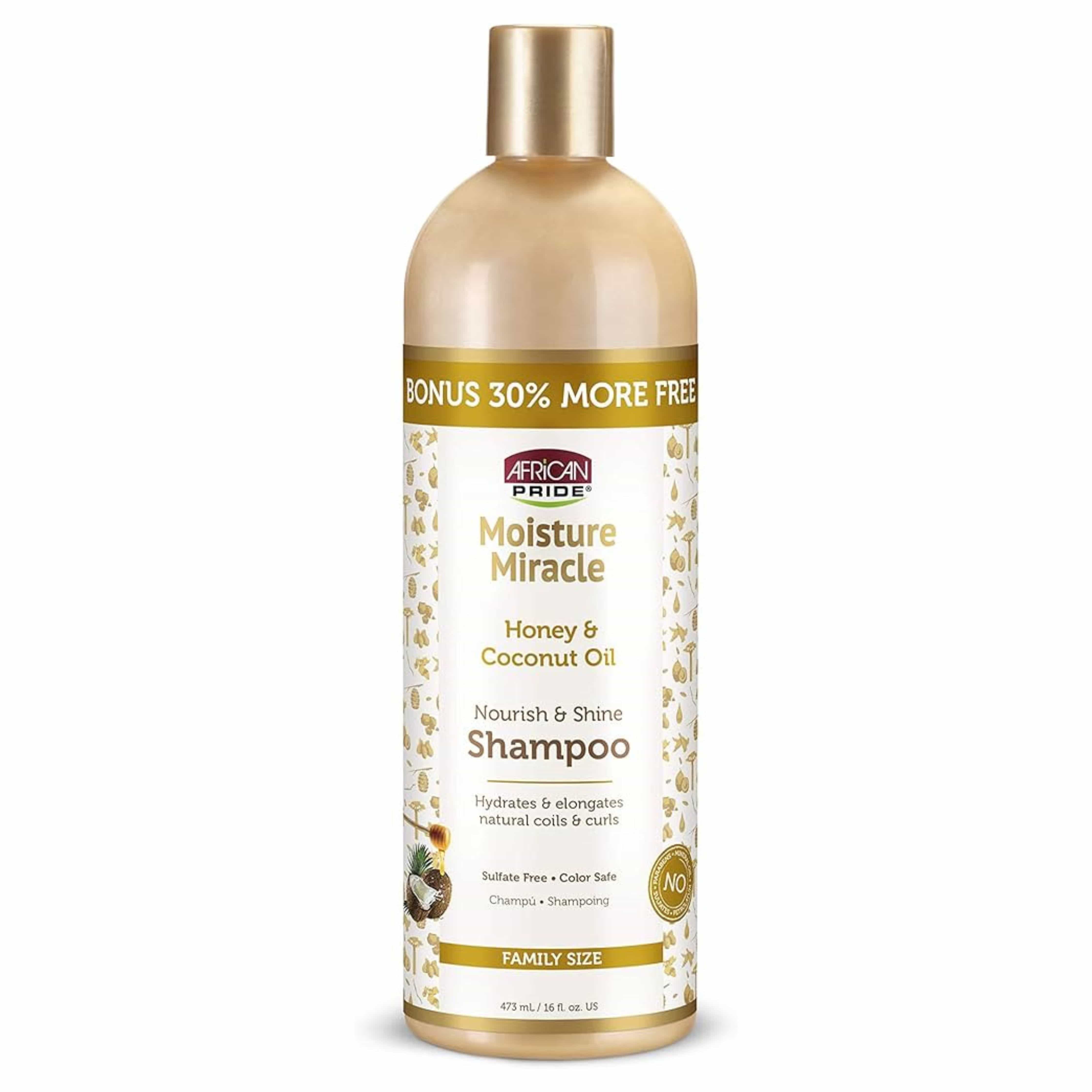 CHAMPÚ MOISTURE MIRACLE HONEY & COCONUT OIL SHAMPOO AFRICAN PRIDE 354ML