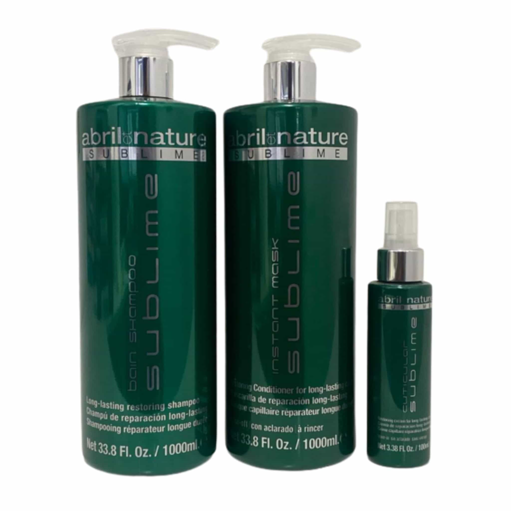 ABRIL ET NATURE PACK SUBLIME Shampoo 1000ml+ Mask 1000ml+ Cream 100ml