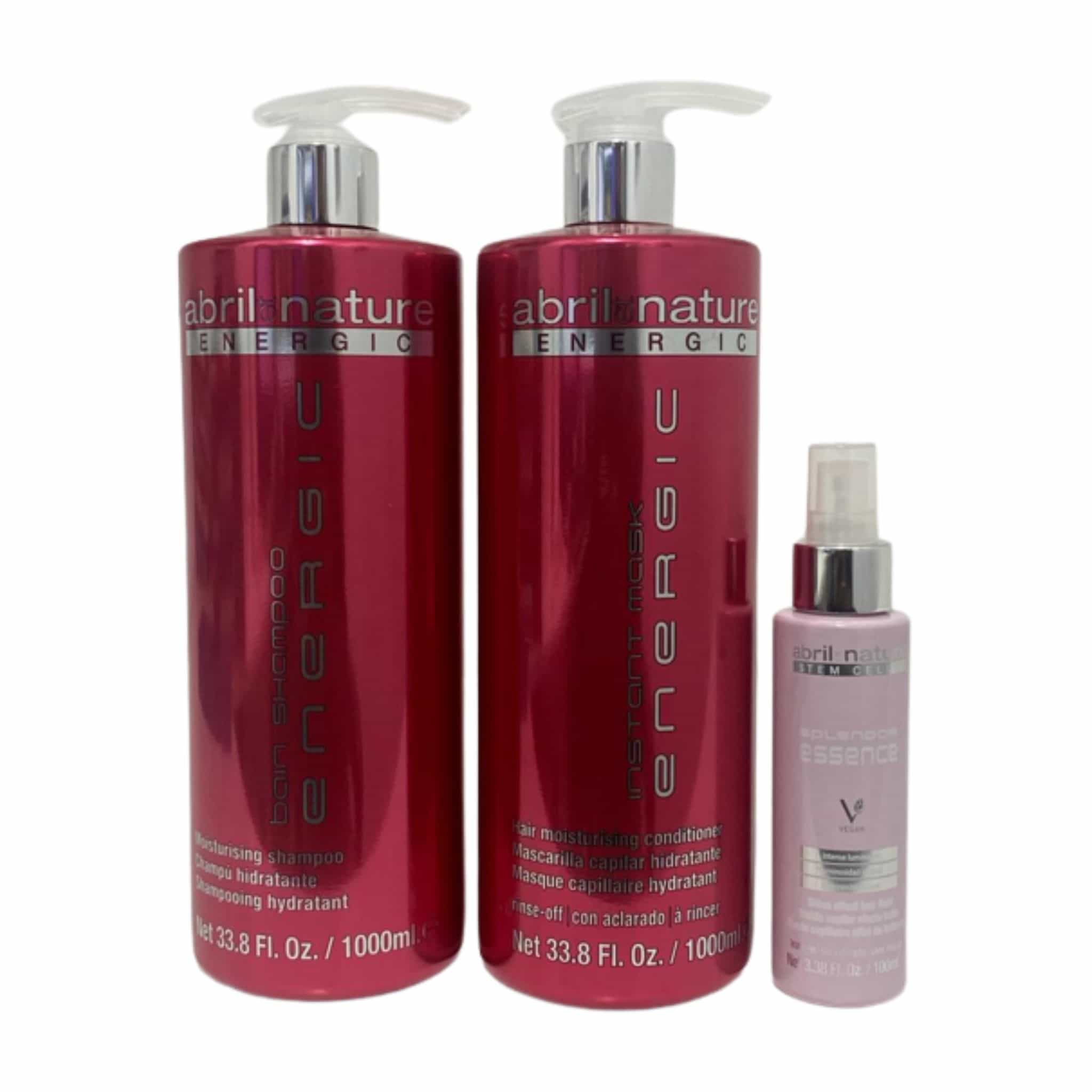 ABRIL ET NATURE ENERGIC  PACK Shampoo 1000ml+ Mask 1000ml+ Cream 100ml