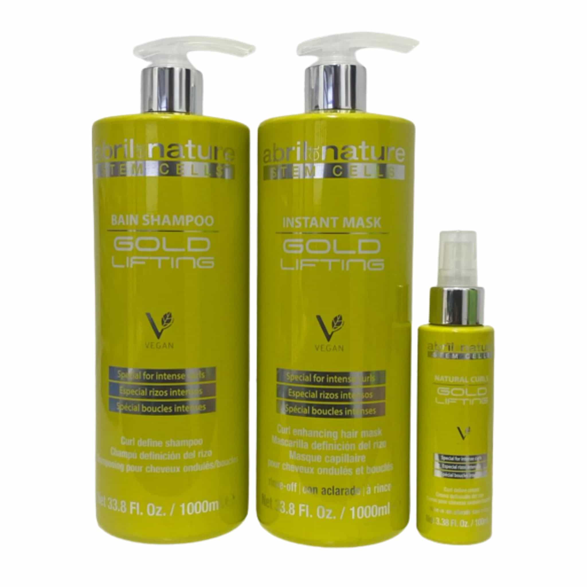 ABRIL ET NATURE  GOLD LIFTING PACK Shampoo 1000ml+ Mask 1000ml+ Cream 100ml