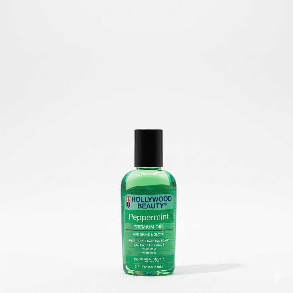 Hollywood Beauty Aceite de Menta (Peppermint Oil) Brillo y cuidado del cuero cabelludo (2 oz)