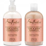 Shea Moisture Coconut & Hibiscus Curl & Shine Shampoo & Conditioner Set (13 oz / 384 ml cada uno)