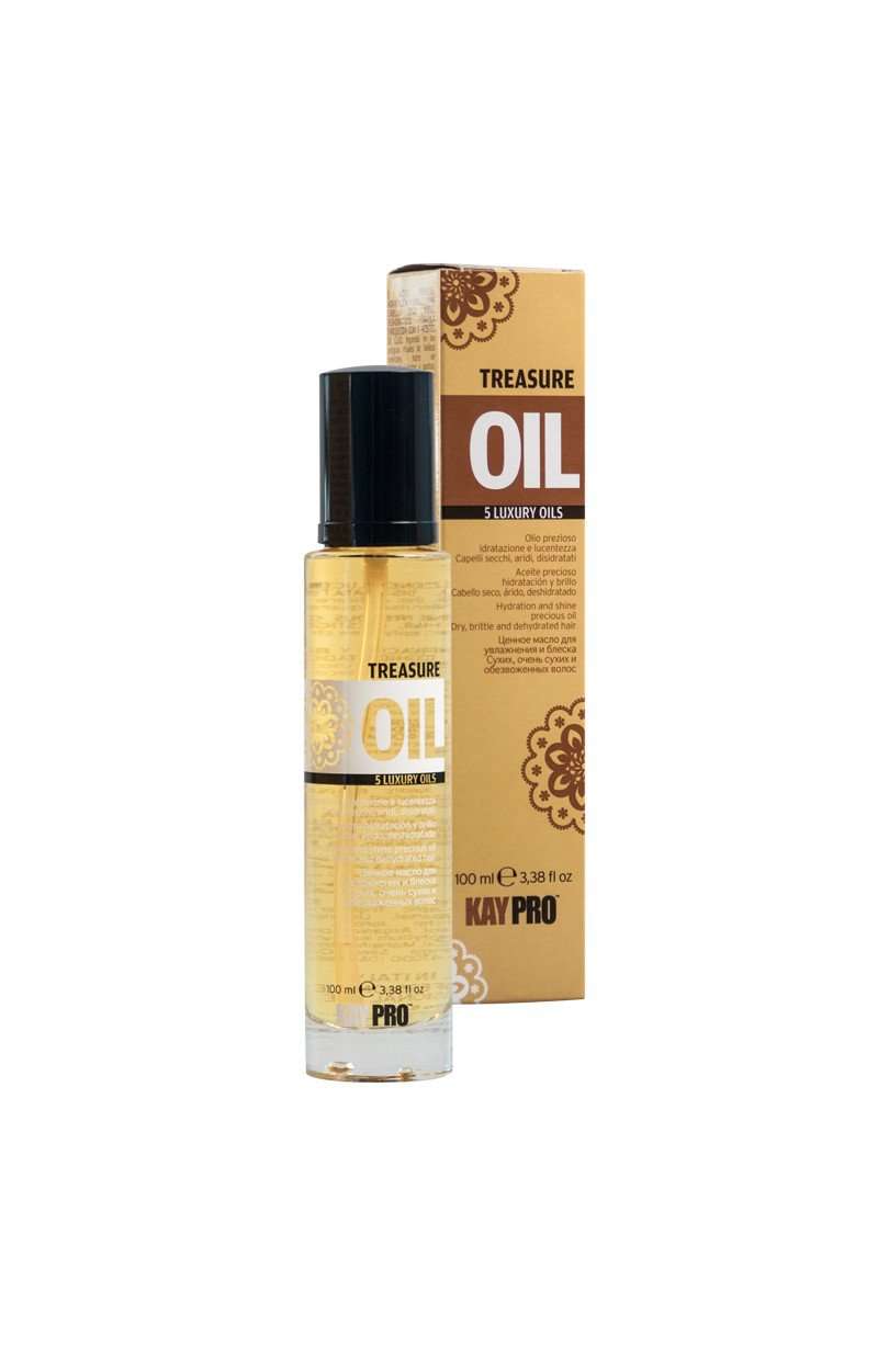 Bote de Treasure Oil aceite de Tesoro Kay pro 3.38fl. oz o 100ml cuidado profesional