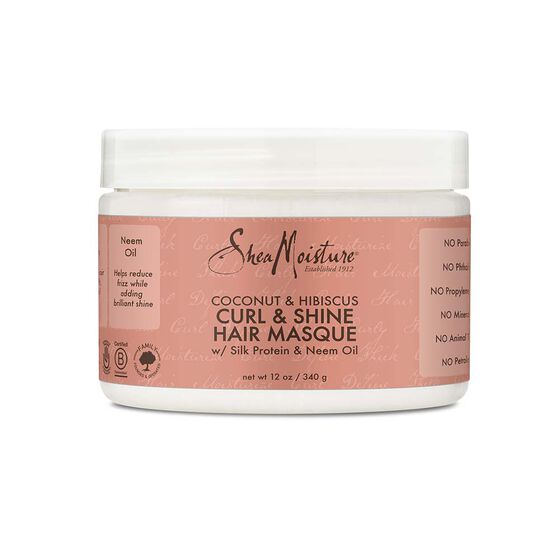SHEAMOISTURE MASCARILLA COCONUT & HIBISCUS CURL & SHINE HAIR MASQUE  SHEA MOISTURE12.oz