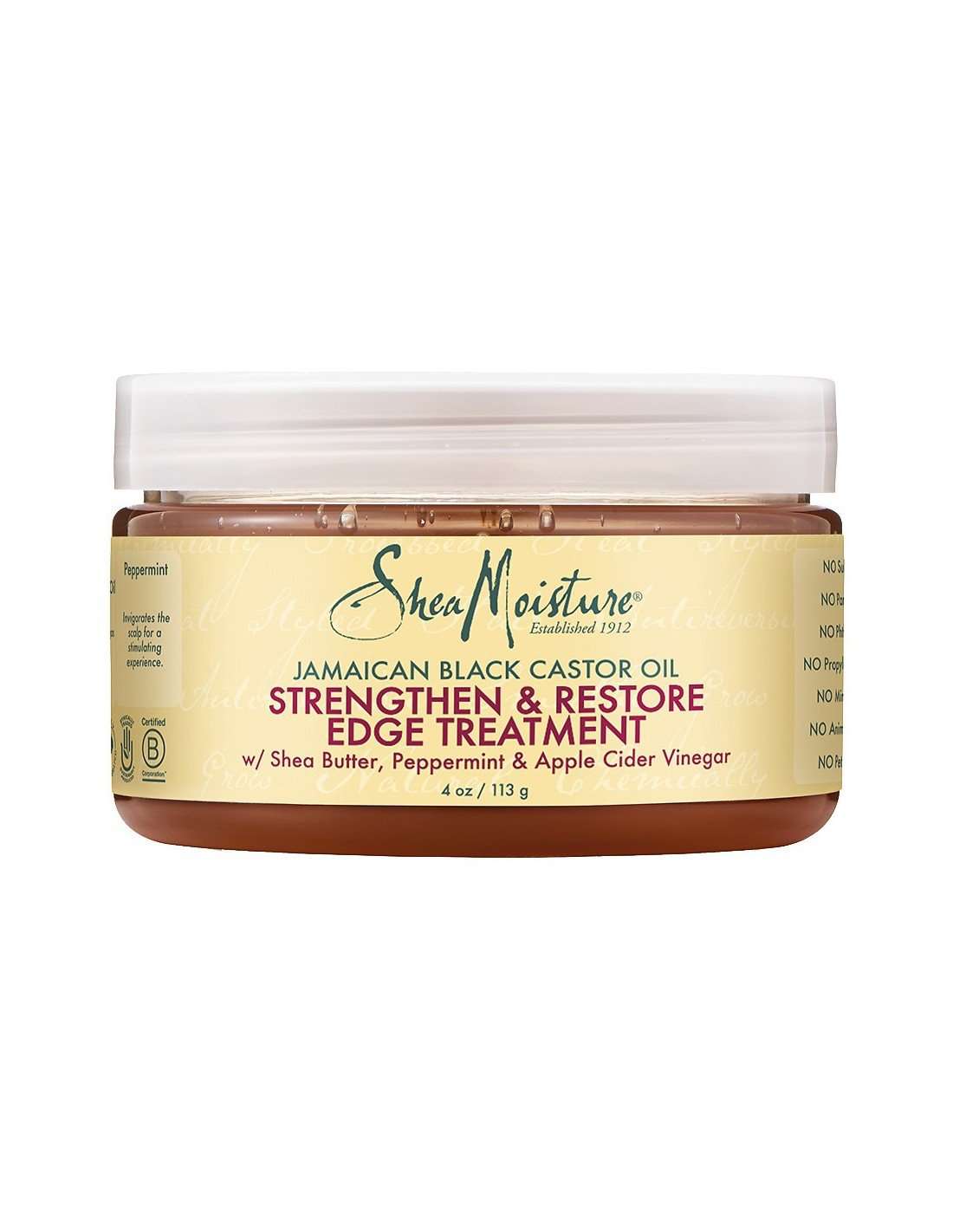 TRATAMIENTO DEFINIDOR EDGE TREATMENT STRENGTHEN &amp; RESTORE EDGE TREATMENT JAMAICAN BLACK CASTOR OIL SHEA MOISTURE 113ml